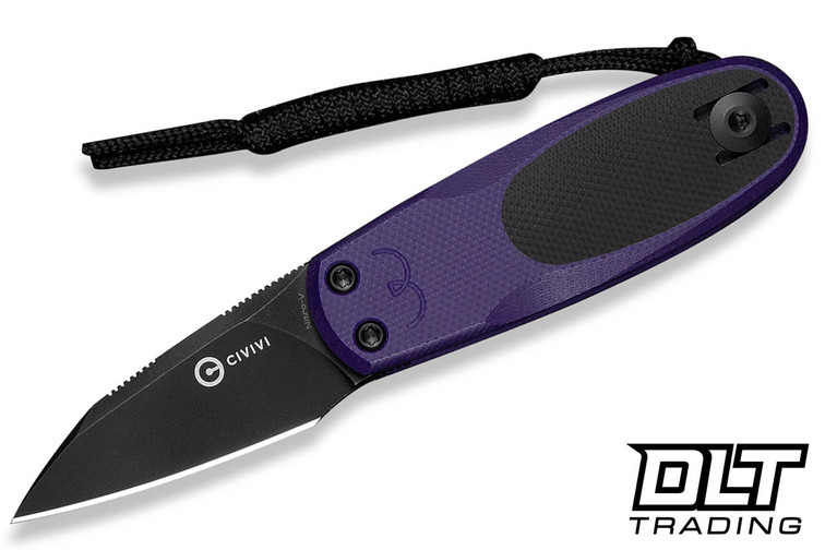 CIVIVI Knives Purr C25054-3 - Purple & Black G-10 - Black Stonewashed Nitro-V Blade