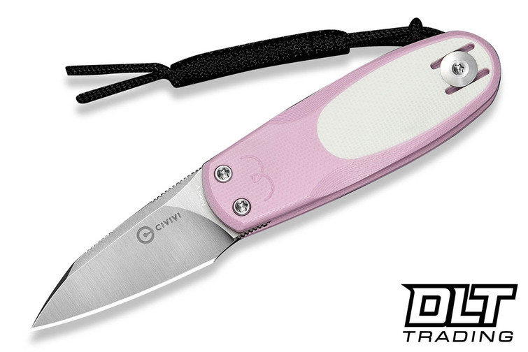 CIVIVI Knives Purr C25054-4 - Pink & White G-10 - Satin Nitro-V Blade