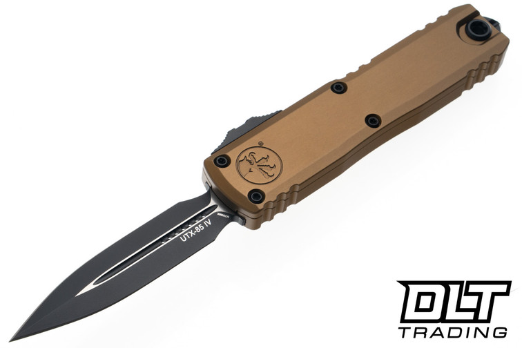Microtech UTX-85 Gen IV D/E - Tan Handle - Black Blade - 12324-1TA
