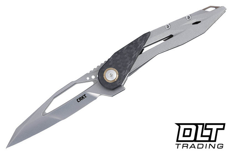 CRKT Nucleus Frame Lock - Gray Titanium - Carbon Fiber Overlay - Bead Blasted MagnaCut Blade