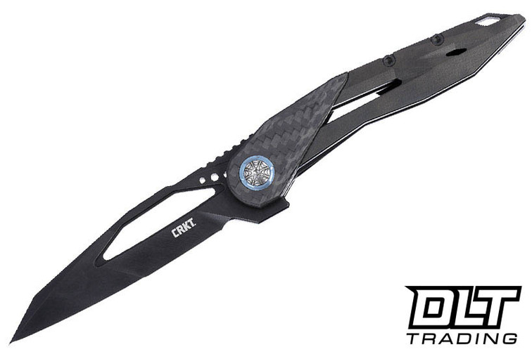CRKT Nucleus Frame Lock - Black Titanium - Carbon Fiber Overlay - Black MagnaCut Blade