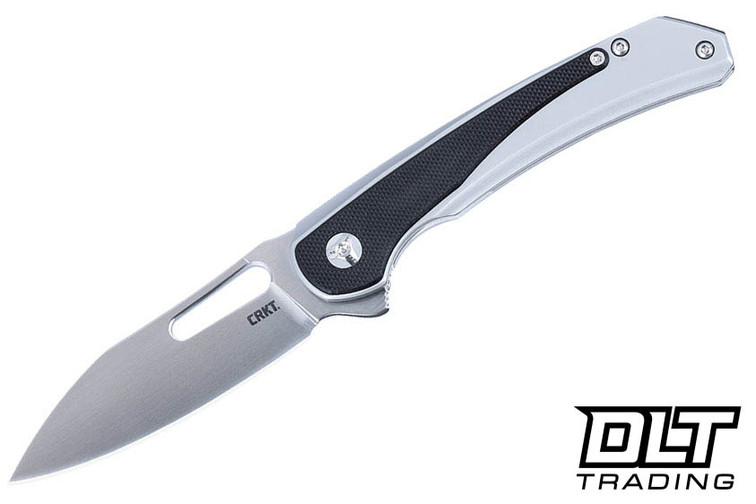 CRKT Padawan Frame Lock - Stainless Steel - Black G-10 Overlay - Black 14C28N Blade