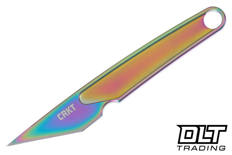CRKT HandTi Fixed - Iridescent Titanium - Titanium Nitride Blade