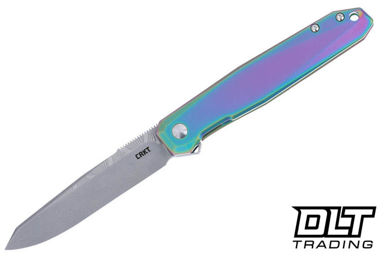 CRKT Facet Flipper - Iridescent Titanium - Damasteel Blade - DLT