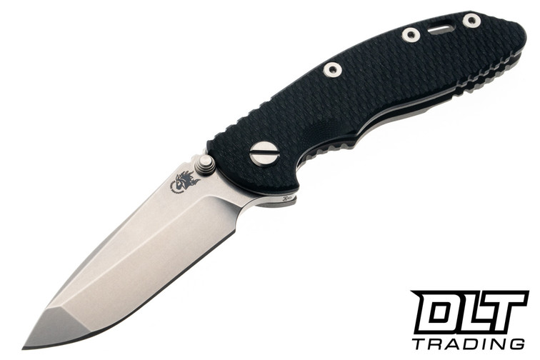 Hinderer 3.25" XM-18 MagnaCut Non Flipper Spanto - Working Finish Titanium - Stonewashed Blade - Black G-10
