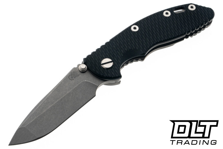 Hinderer 3.25" XM-18 MagnaCut Non Flipper Spanto - Working Finish Titanium & Blade - Black G-10