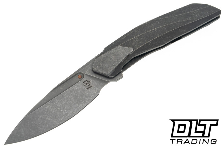 Poikilo Blade VK Flow S2 - Dark Stonewash Titanium Handle - Silver Inlay - Dark Stonewash M398 Blade