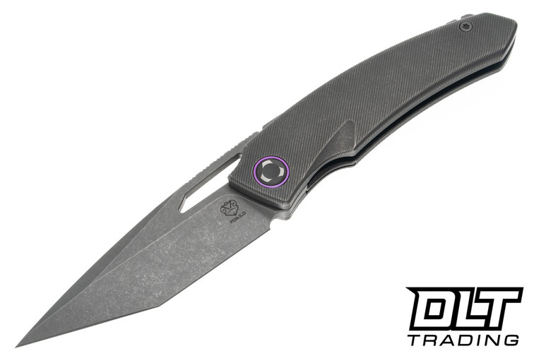 Poikilo Blade Tero - Dark Stonewash Milled Titanium - Dark Stonewash M398 Blade