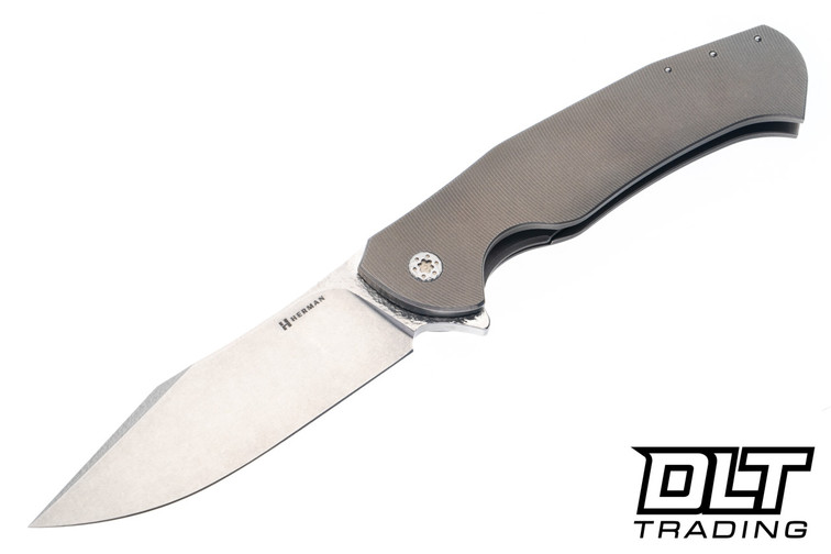 Herman Mantis - Titanium - Very Shiny Stonewash RWL34 Blade #0450