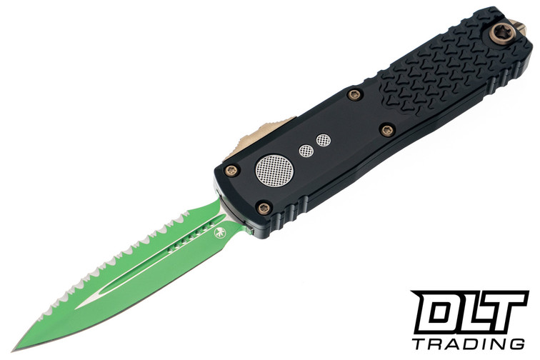 Microtech UTX-85 Gen IV D/E - Jedi Master Handle - Green Blade - 12324-3JM