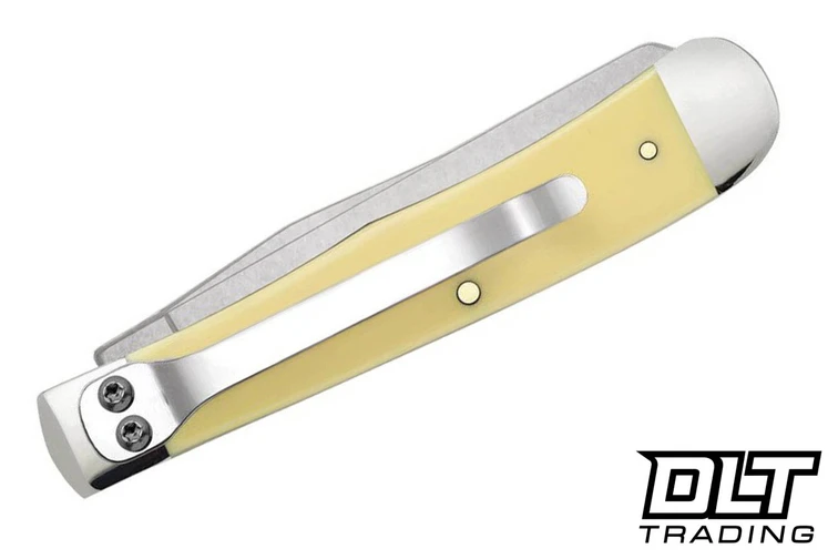 Case Yellow Smooth Synthetic Trapper - Tumble Polish Stainless Blade