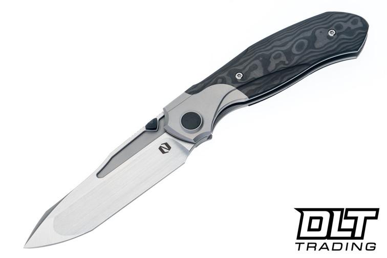 Null Knives Vandal - Bead Blasted Ti - Black Camo FatCarbon Inlay - Hand Rubbed Satin Vanax Blade