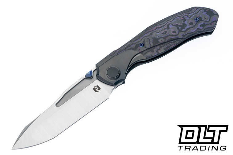 Null Knives Vandal - Black DLC Ti - Purple Haze FatCarbon Inlay - Belt Satin Vanax Blade