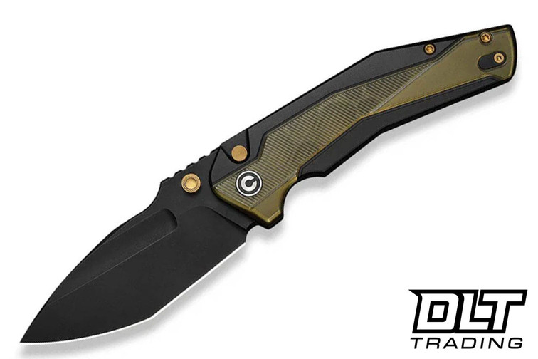 CIVIVI Knives 24008C-2 Wellmax - Black Aluminium with Polished Yellow Ultem Inlay - Black Stonewashed 14C28N Blade