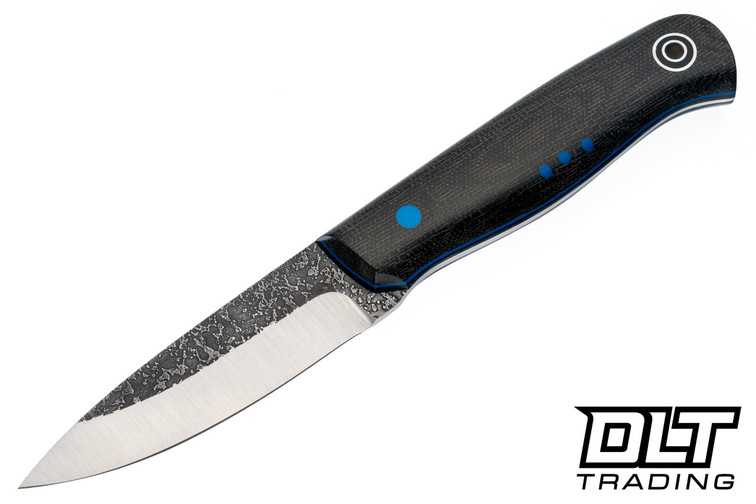 Fiddleback Forge KE Bushie - Black Canvas Micarta - Tapered A2 Steel Blade
