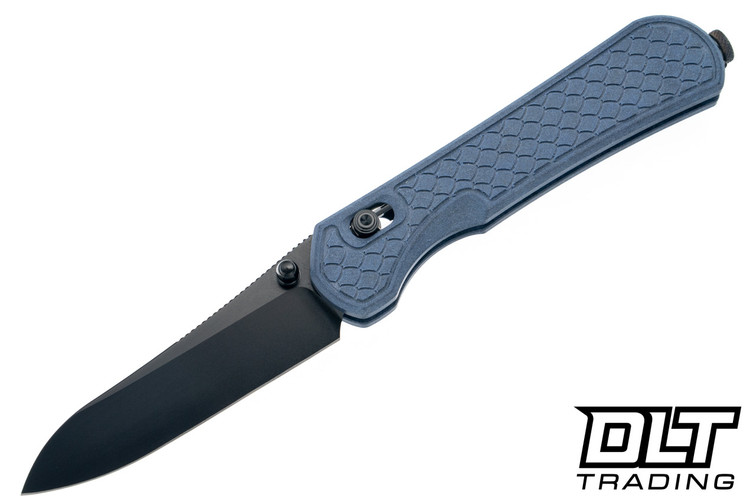 Piratech Kraki Lite - Dragon Scale Pattern Blue Canyon Richlite - Black PVD S30V Blade