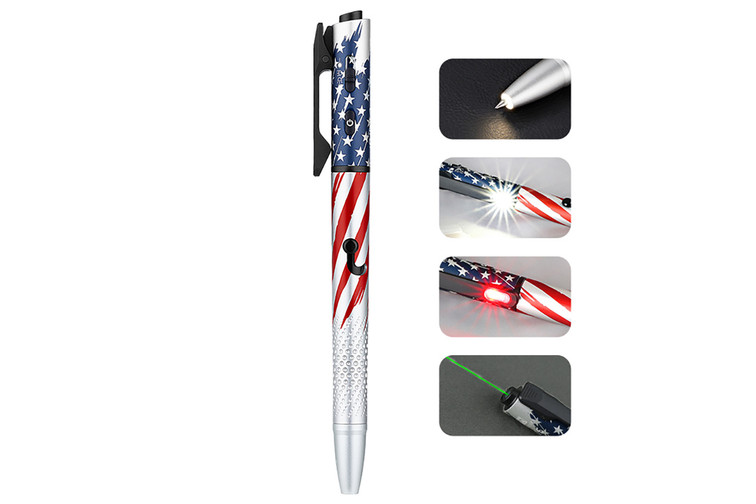 Olight O'Pen 3 Multifunctional Pen Light - Green Laser - Stars & Stripes