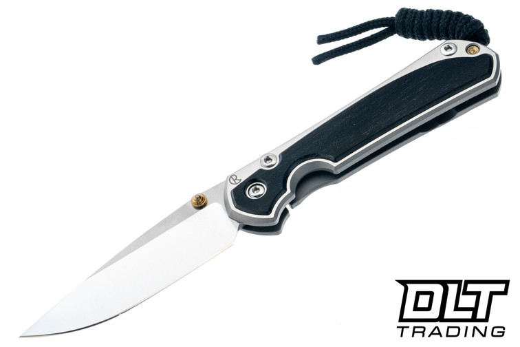 Chris Reeve Small Sebenza 31 - Polished Titanium & Blade - Bog Oak Inlay - #54