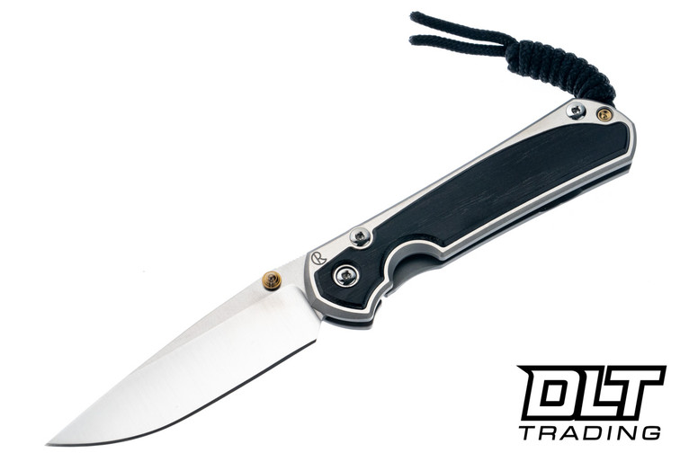 Chris Reeve Small Sebenza 31 - Polished Titanium & Blade - Bog Oak Inlay - #58