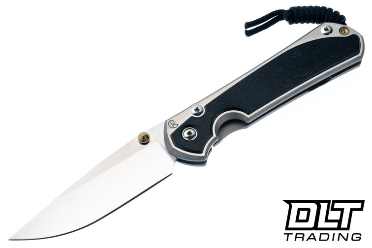 Chris Reeve Large Sebenza 31 - Polished Titanium & Blade - Bog Oak Inlay - #48