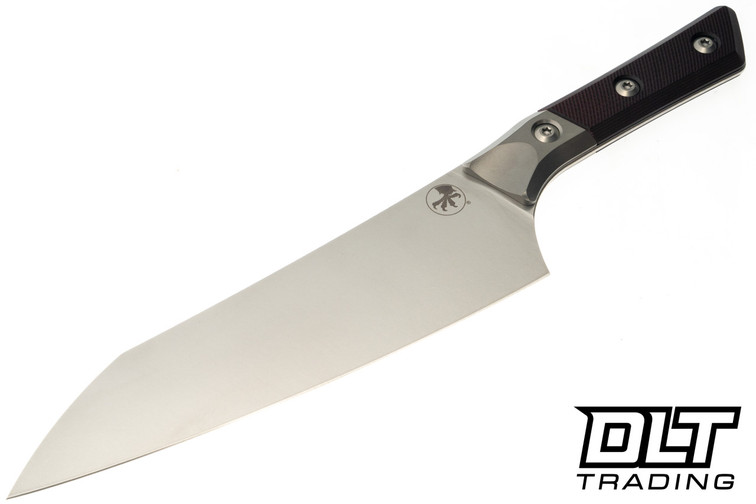 Microtech 8" Chef Knife - Stonewash Blade - Black Cherry G-10