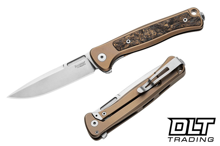 LionSteel Emmet - Bronze Titanium - Gold Dark Matter Inlay - Stonewashed MagnaCut Blade