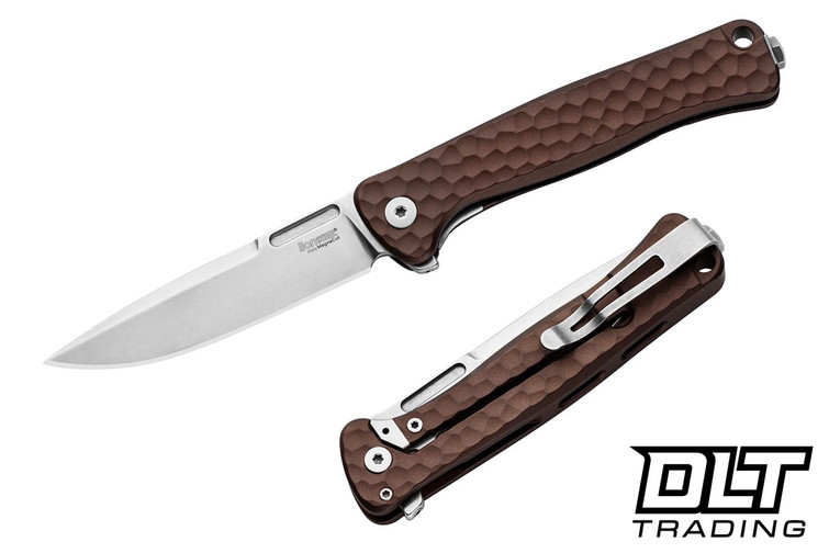 LionSteel Emmet - Earth Hammertone Aluminum - Stonewashed MagnaCut Blade