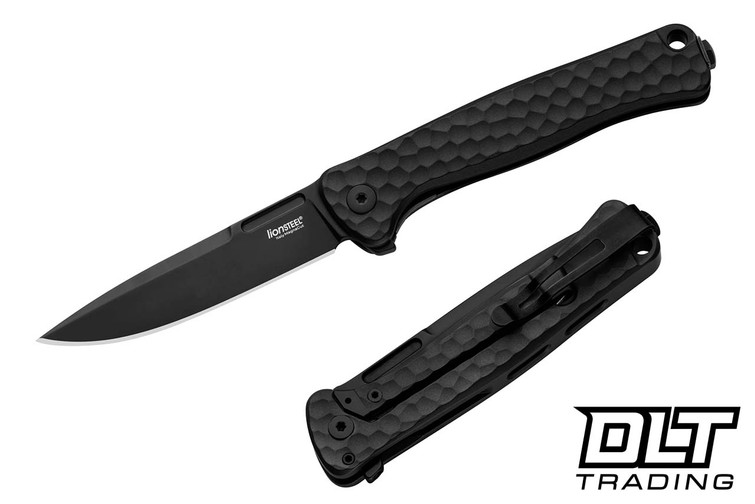LionSteel Emmet - Black Hammertone Aluminum - PVD Stonewashed MagnaCut Blade