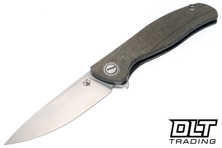 Shirogorov F95 Ursus MRBS - Green Canvas Micarta - Stonewash Elmax Blade