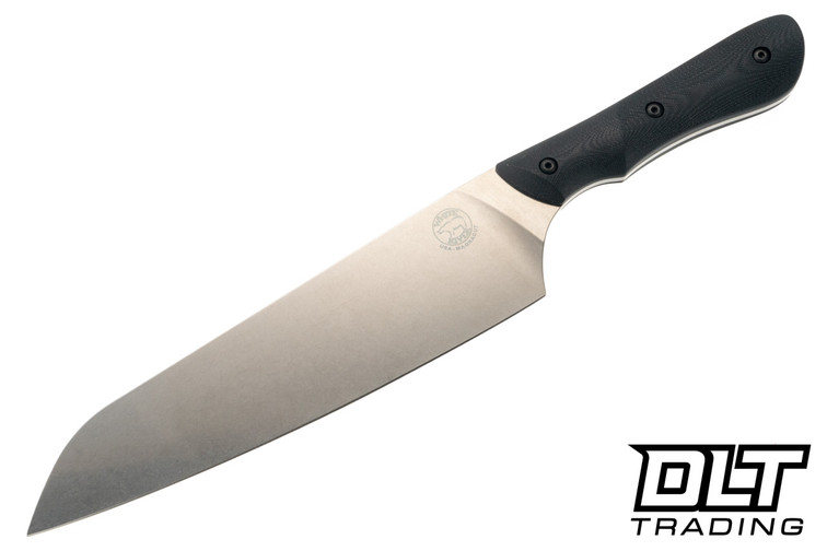 White River Chef - Stonewashed MagnaCut Blade - Black G-10
