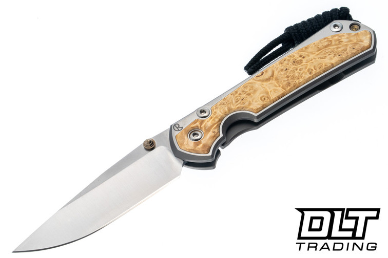 Chris Reeve Small Sebenza 31 - Polished Titanium & Blade - Box Elder Inlay - #60