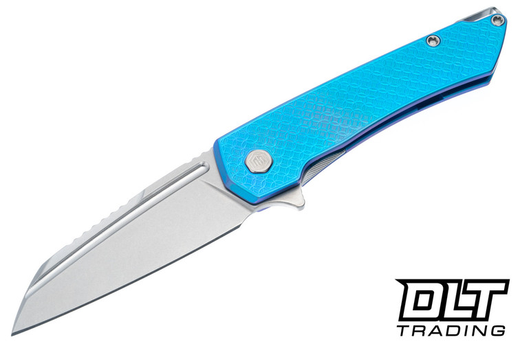 MachineWise Mojave - Electric Blue Mosaic Titanium - Stonewash S90V Blade #1325
