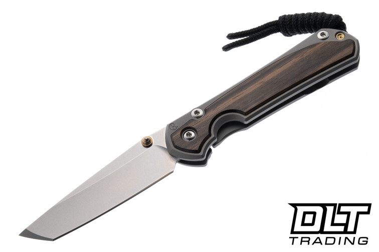 Chris Reeve Small Sebenza 31 - Tanto - Glass Bead Blasted Titanium - Macassar Ebony Inlay - #27