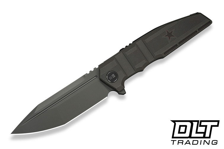 We Knife Breach 25077-1 - Charcoal Gray Titanium - Tanto Dark Gray Stonewashed M390 Blade