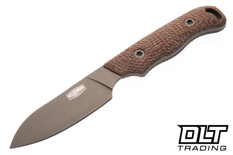 Hellbender Ranch Hand - Burlap Micarta - Black Gold Cerakote MagnaCut Blade