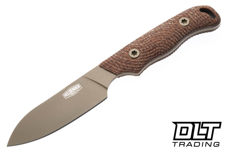 Hellbender Ranch Hand - Burlap Micarta - Coyote Cerakote MagnaCut Blade