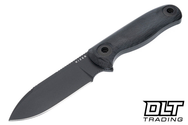 Kizer Drop Bear - Black Micarta - Black Coated 1095 Blade