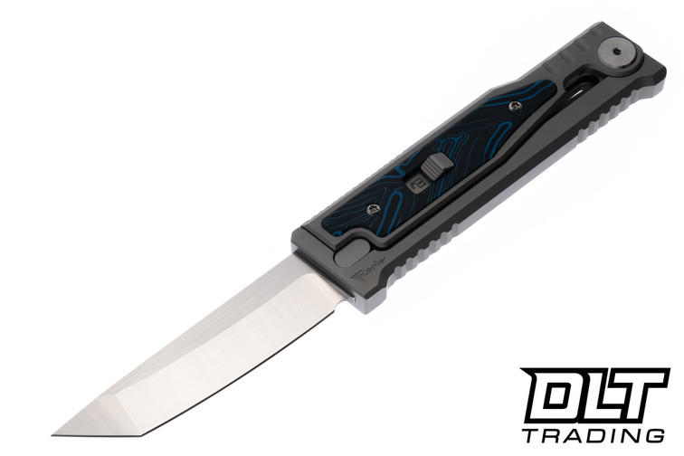 Reate EXO-M Elmax All Satin Tanto - Blue & Black Damascus G-10