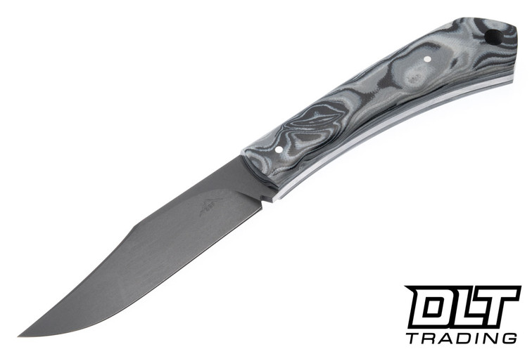 Hammer Down Forge Companion - Marbled Black, Gray, & White G-10 - Black Leather