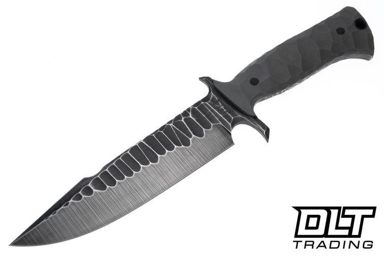 Black ROC Knives Small GutsFighter - Gray G-10 - Bowie Hammer 80CRV2 - Tecklok Clip - #2