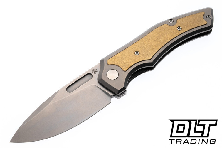 Griffin Scout F3.5 - Stonewashed Titanium - Brass Inlay - Stonewashed MagnaCut Blade