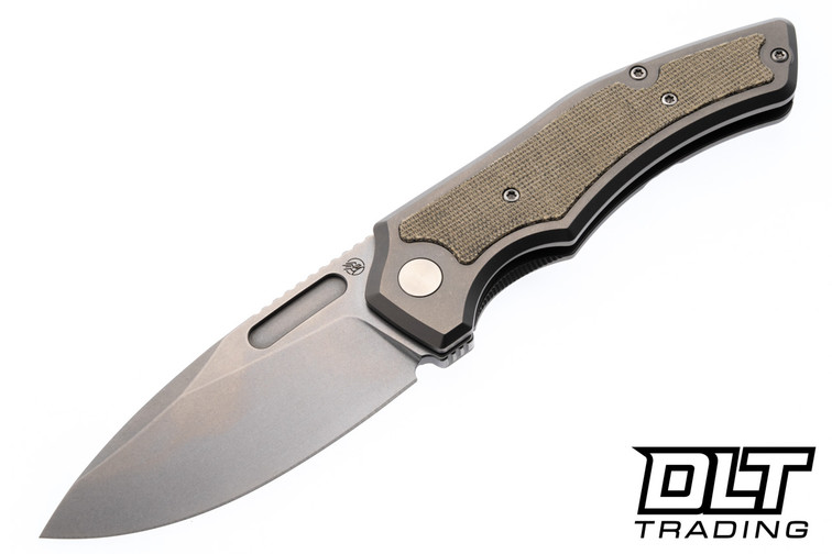 Griffin Scout F3.5 - Stonewashed Titanium - Olive Micarta Inlay - Stonewashed MagnaCut Blade