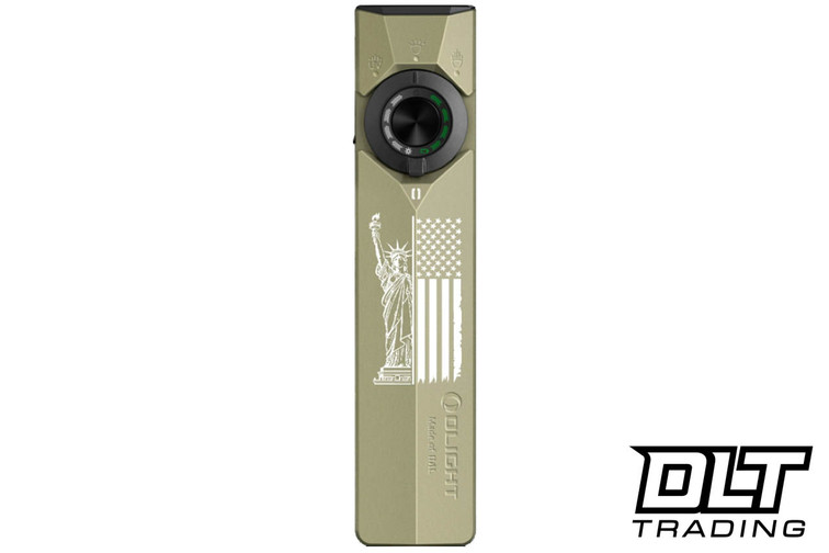 Olight ArkPro Ultra - Olive Green - Cool White LED - Lady Liberty Stars & Stripes
