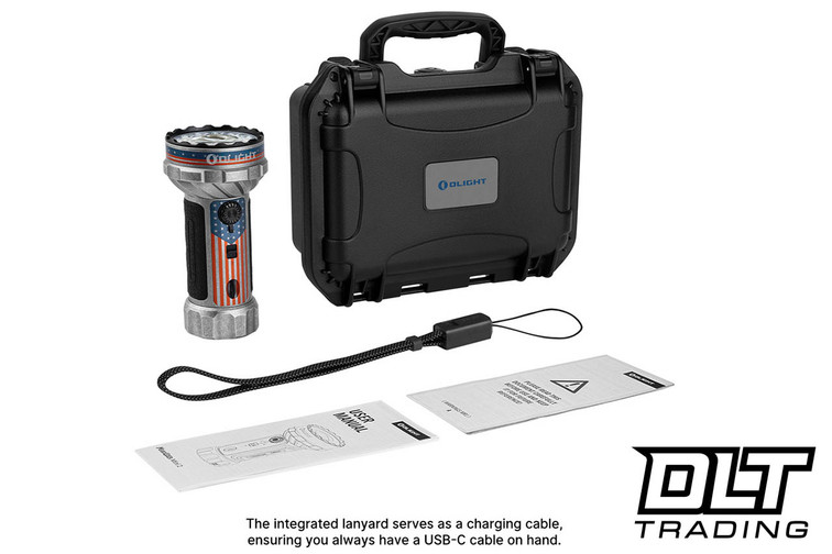 Olight Marauder Mini 2 Compact Powerful Flashlight - Stonewashed Stars & Stripes