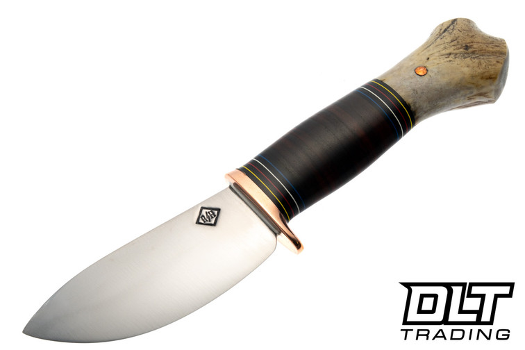 Rocco Handmade Hanks Skinner - Scagel Style Handle - Allied Signel Paper Spacers - Mule Deer Crotch Butt