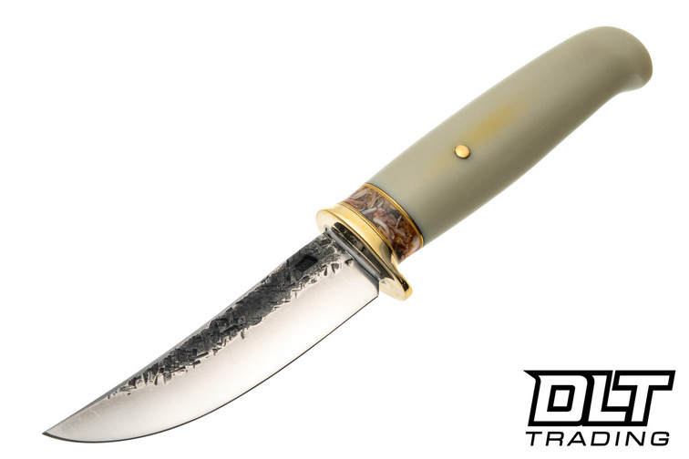 Rocco Handmade Hammer Mark Trout - Vintage Ivory Paper Handle - Resin Seashell Spacers