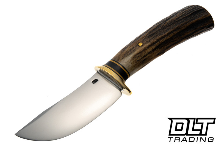 Rocco Handmade Woody - Sambar Stag Handle - Black, Vintage Tan and Burgundy Linen Spacers