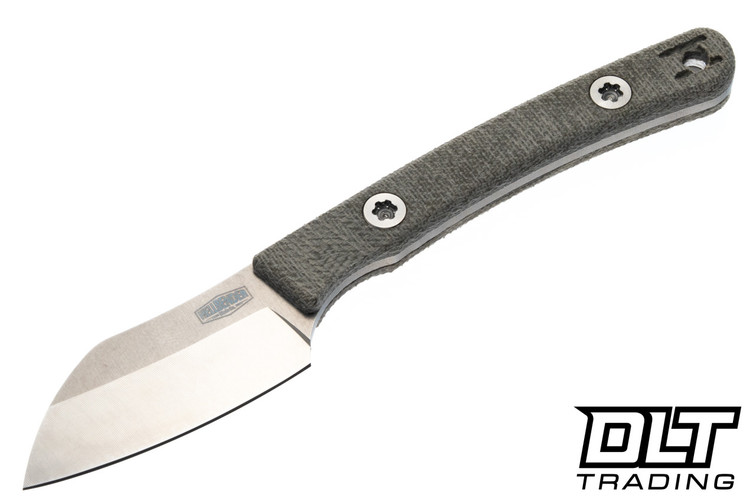 Hellbender Newt - OD Green Micarta - Tumbled MagnaCut Blade