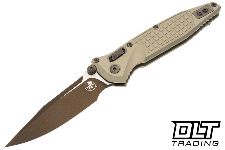 Microtech Socom Ram-Lok - Champagne Gold Frag Handle - Two Toned Blade - 160RL-1FRCG-C19Z23