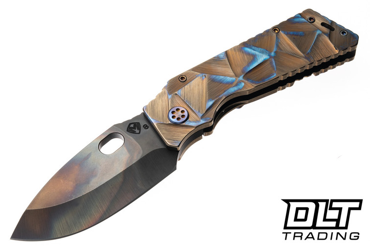 Medford TFF-1 Fat Daddy - Vulcan S35VN - Bronze PenFlm Peaks Stained Glass Sculpted - Flamed Hardware & Clip
